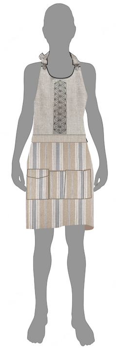 Maker's Apron with Slate Ticking